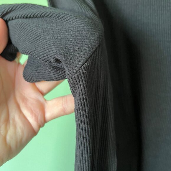 Revolve LNA Asymmetrical Neck Rayon Ribbed Rio Tee Shirt Size Medium M - Picture 7 of 8